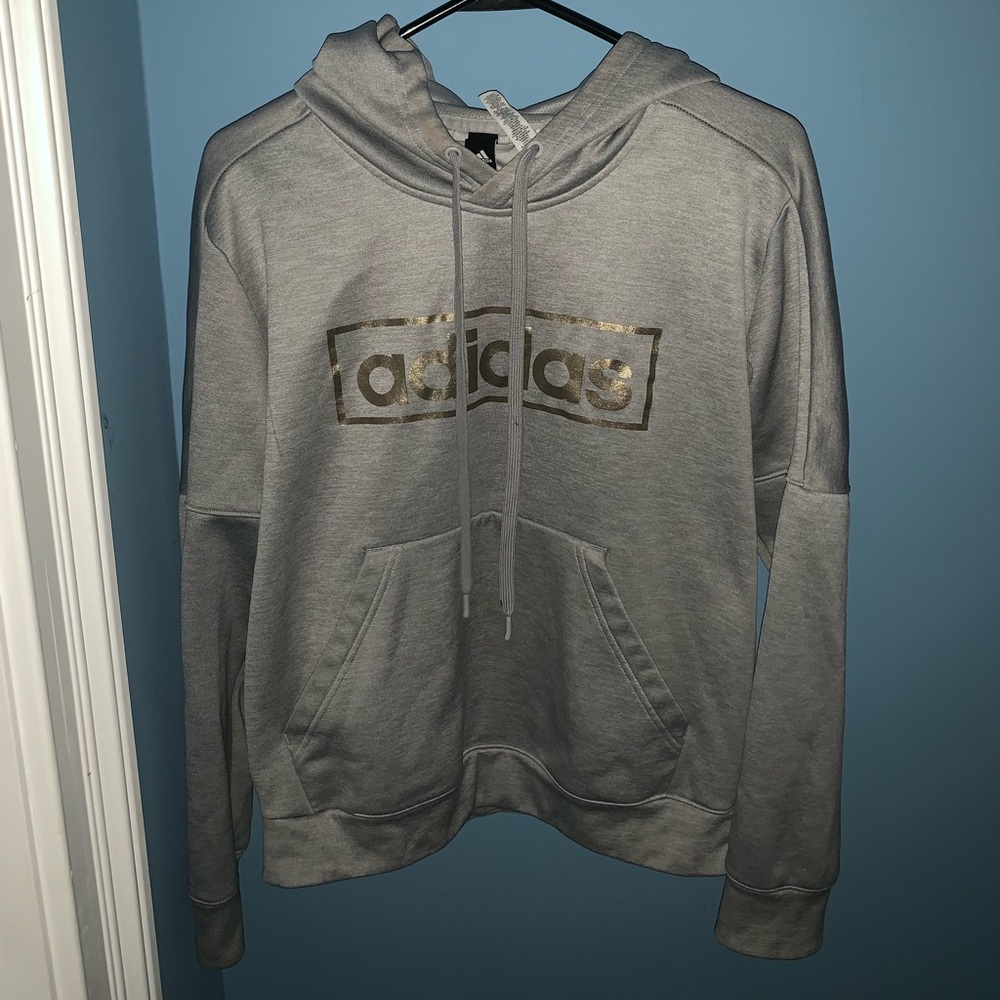 Grey & Gold Adidas Hoodie